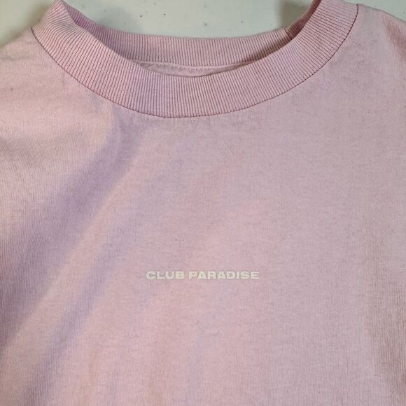 NWT Club Paradise Unisex Pink Tee Shirt Logo Printed Hip Hop Music - Size S - Picture 2 of 7